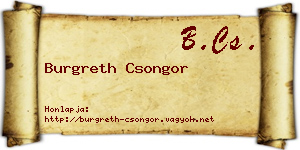 Burgreth Csongor névjegykártya